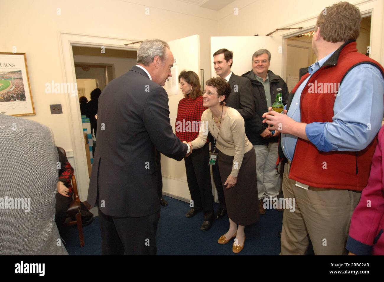 Secretary Dirk Kempthorne with departing Office of Budget Director John Trezise, staff Stock Photo