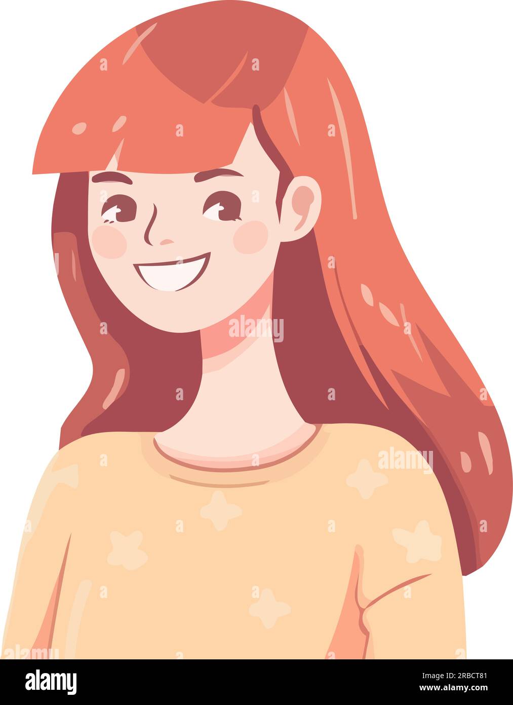 Portrait young woman long brown Stock Vector Images - Alamy