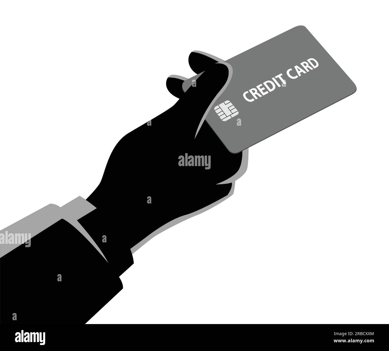 Business vector illustration of a hand giving a credit card Stock