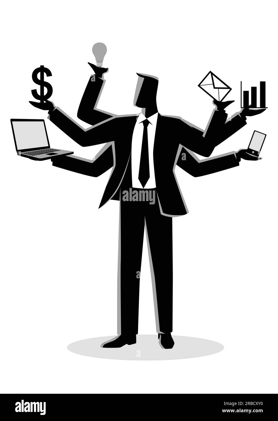 Business concept vector illustration for multitasking Stock Vector