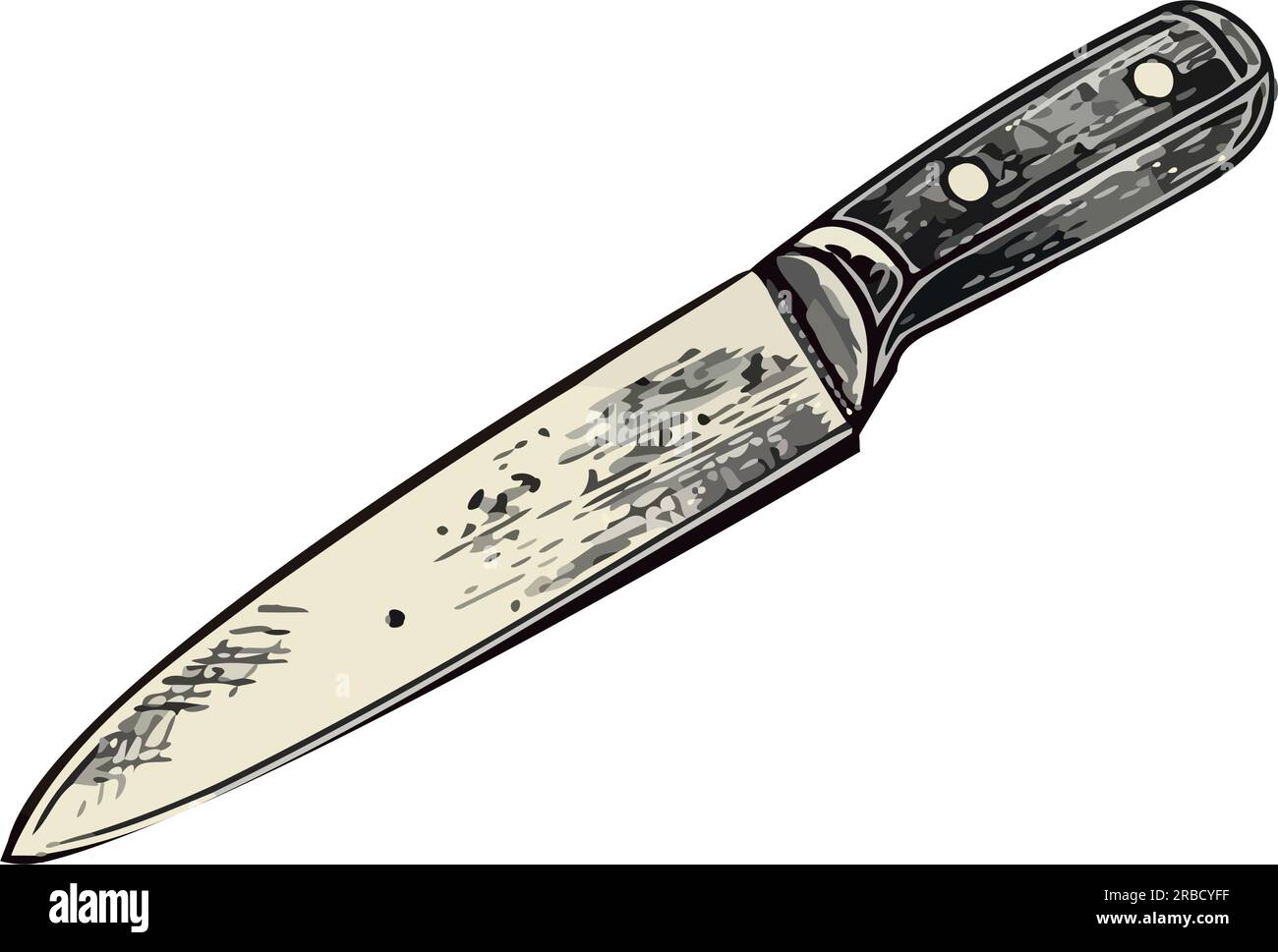 Sharp steel blade, handle of metal weapon Stock Vector Image & Art Alamy