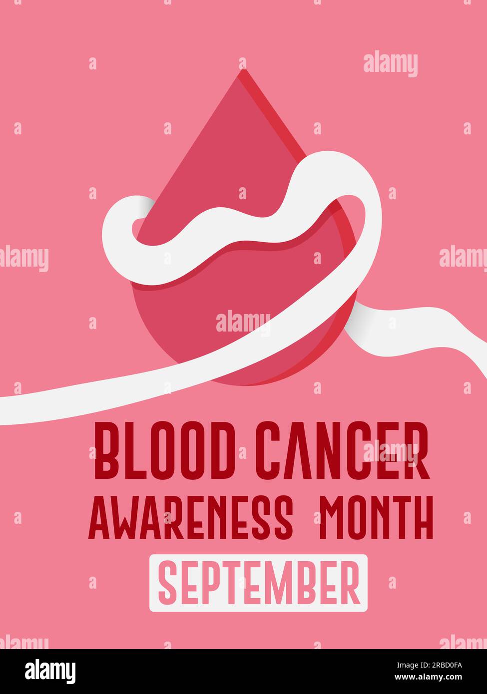 Blood cancer awareness month in September with a white ribbon awareness ...