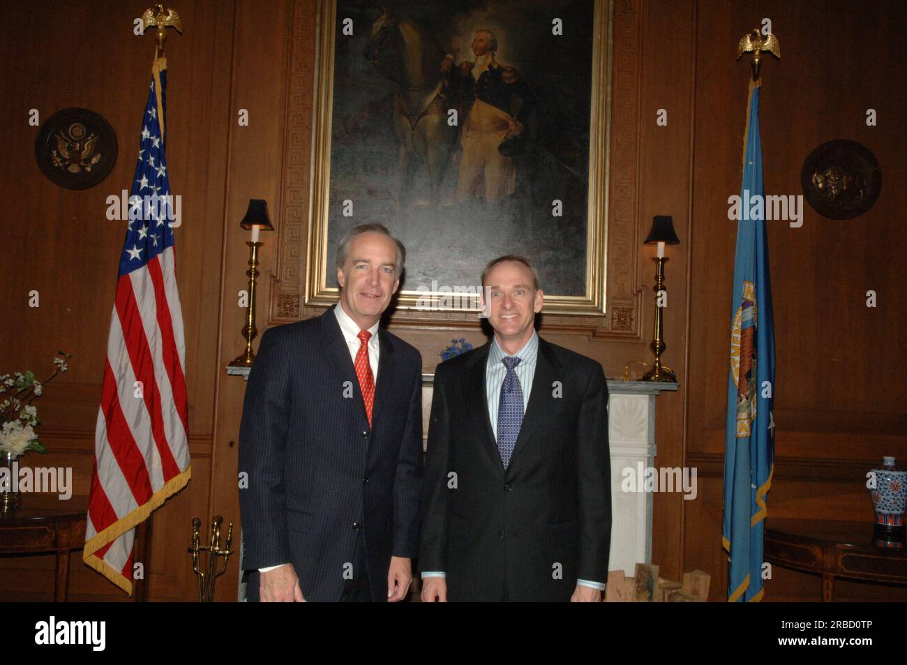 Secretary Dirk Kempthorne receiving visit at Main Interior from Joe
