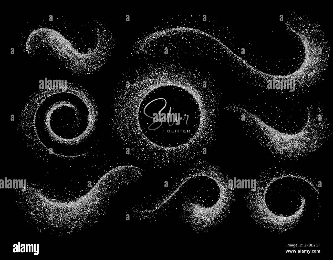 Set of Abstract shiny gold glitter design element. For New Year, Merry