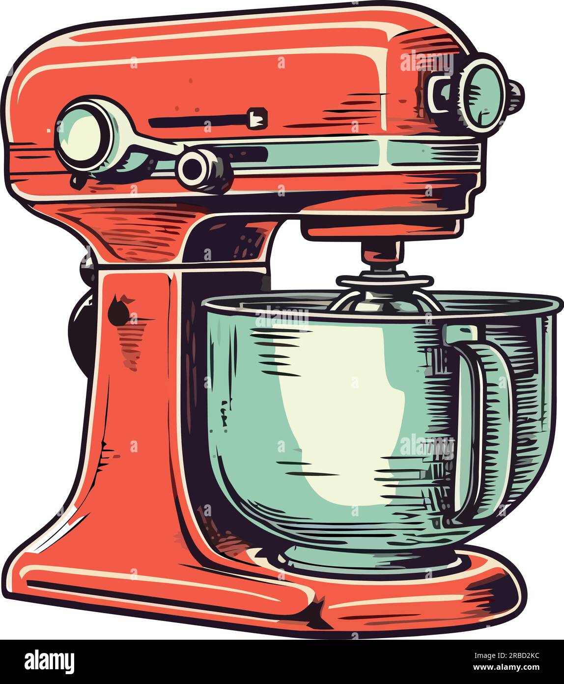 old fashioned appliance mixer, isolated illustration Stock Vector Image