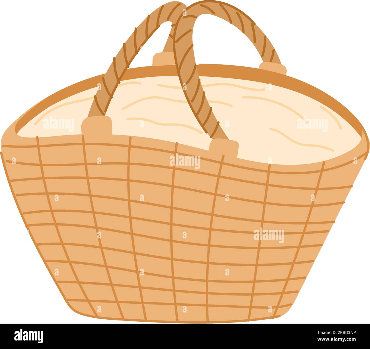 outdoor picnic basket cartoon vector illustration Stock Vector Image