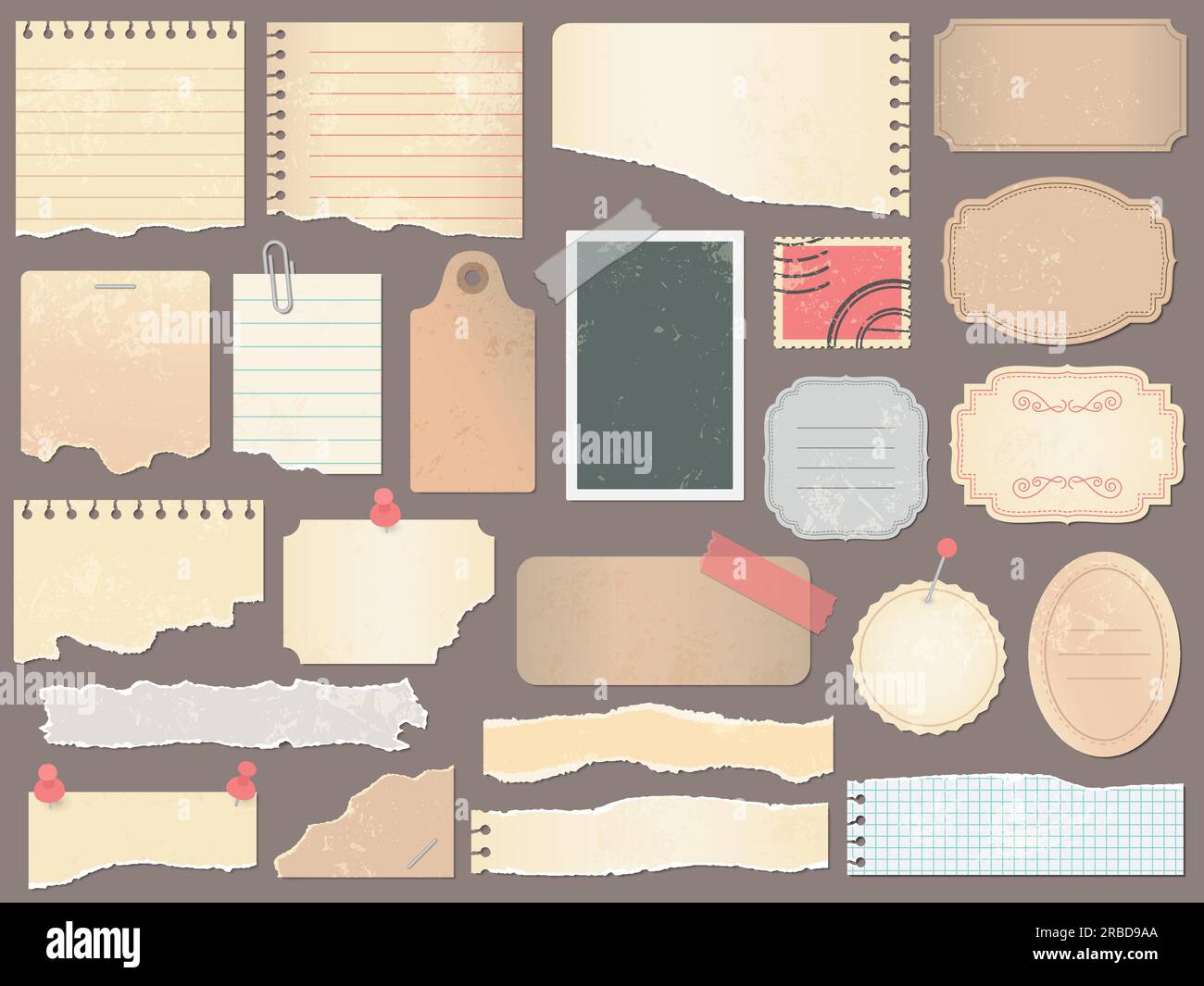 Torn pages handwriting stock vector images alamy
