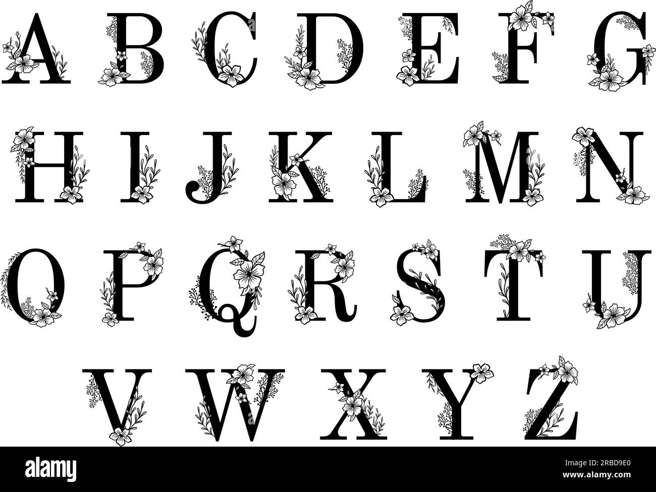 Stylized letters Black and White Stock Photos & Images - Alamy