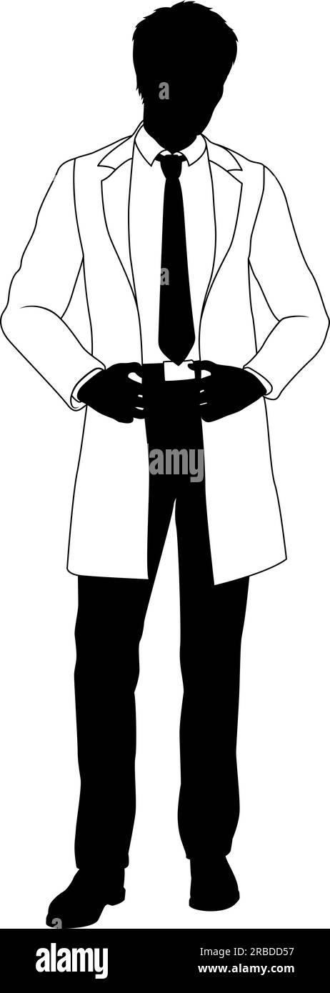 Scientist Chemist Pharmacist Man Silhouette Person Stock Vector Image & Art  - Alamy