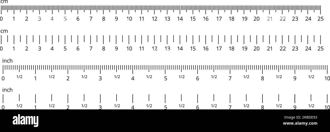 Metric imperial rulers centimeter and inch Vector Image