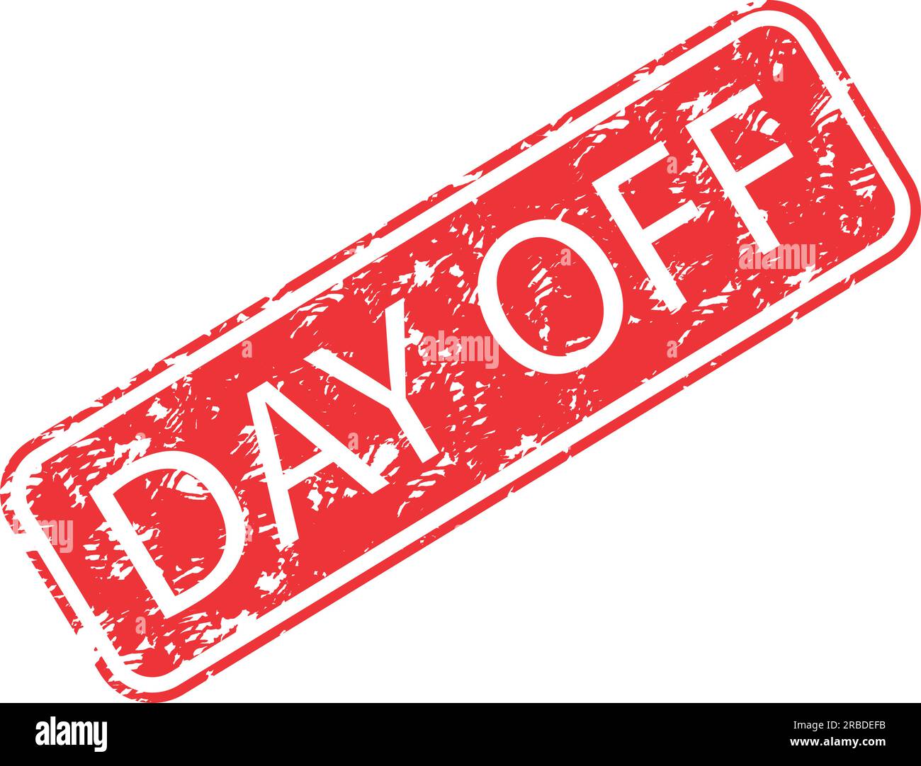Rubber stamp day off. Vector off-duty, time out and personal day, time away and off work, holiday stamp illustration Stock Vector