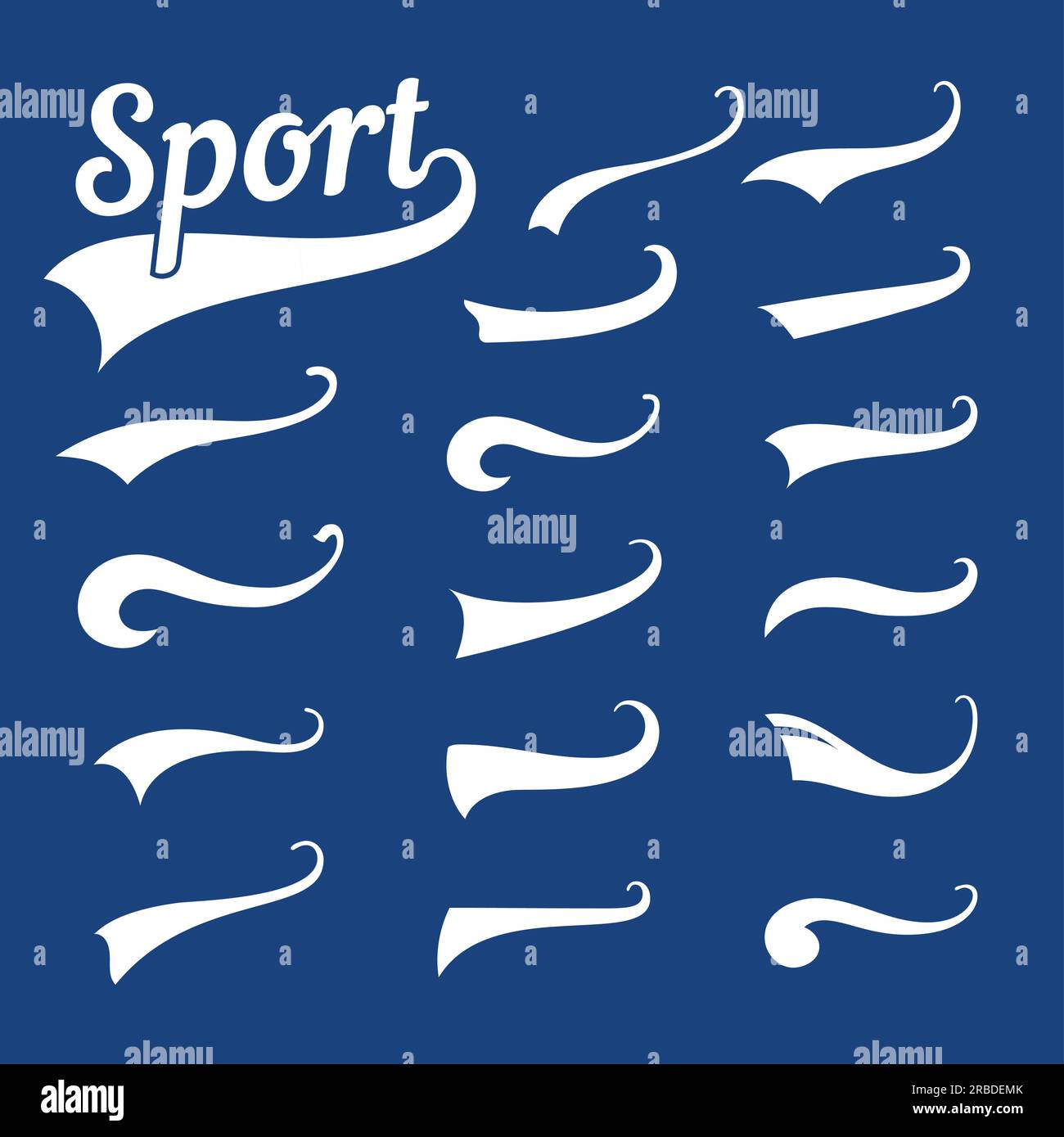 Swoosh and swash typography tails shape underline Vector Image