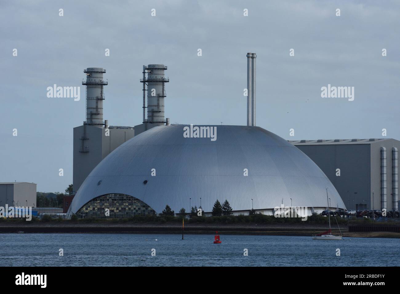 Giant siler dome near Southampton is a waste management plant Stock