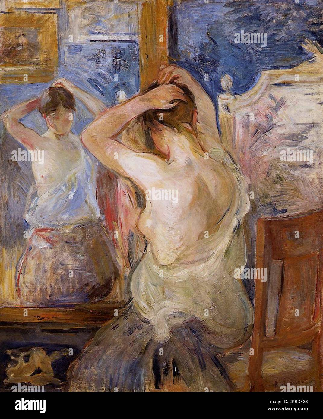 Before the Mirror 1890 by Berthe Morisot Stock Photo Alamy