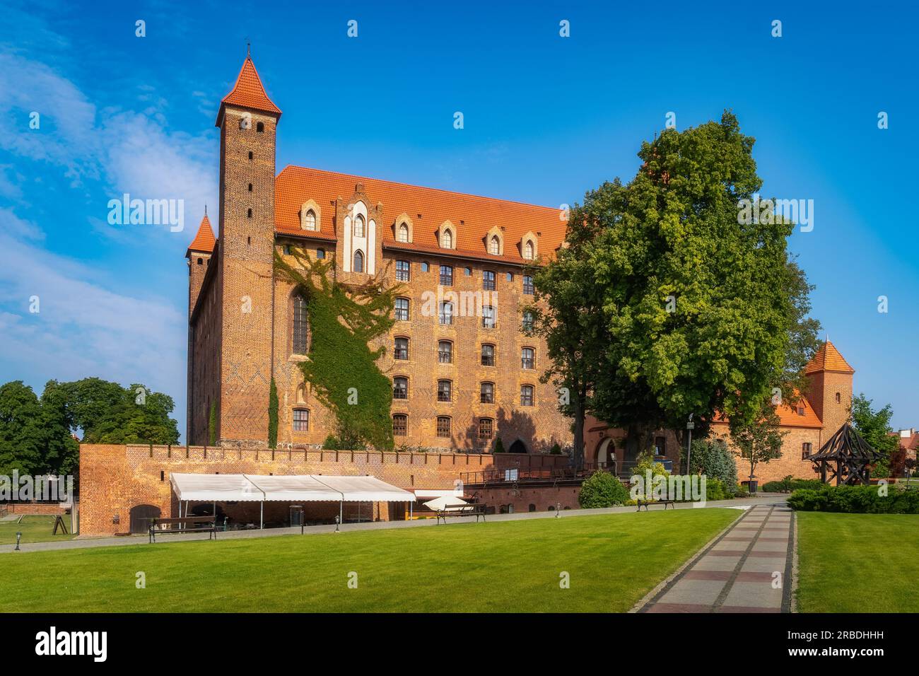 Gniew Castle is a former castle of the Teutonic Knights Order, built in 1290. Medieval castle, located on the left bank of the River Vistula, Poland Stock Photo