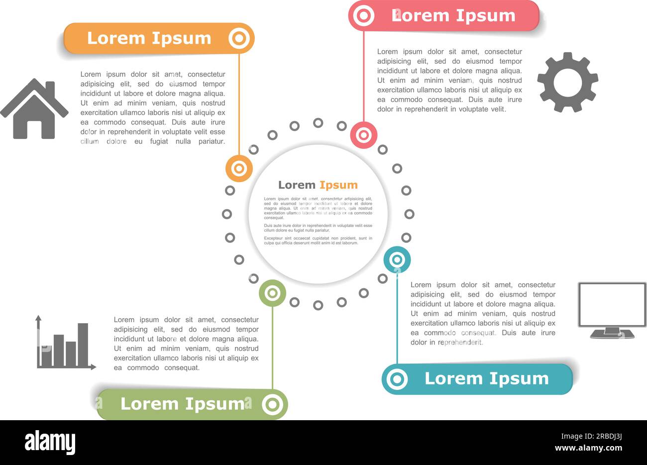Circle diagram design template with four elements, vector eps10 ...
