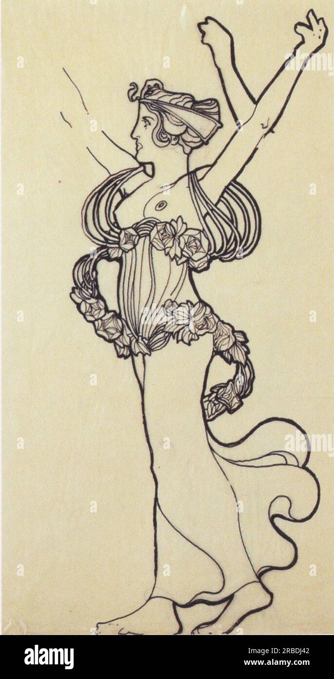 Wreath bearer. Design for decorative facade of the Viennese Secession