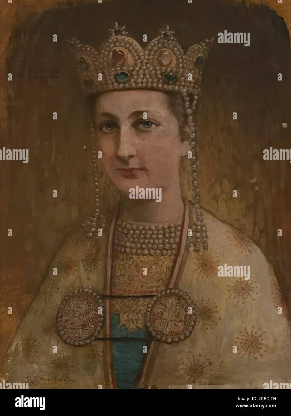 Portrait of Princess Evdokia 1912; Bulgaria by Ivan Mrkviсka Stock ...