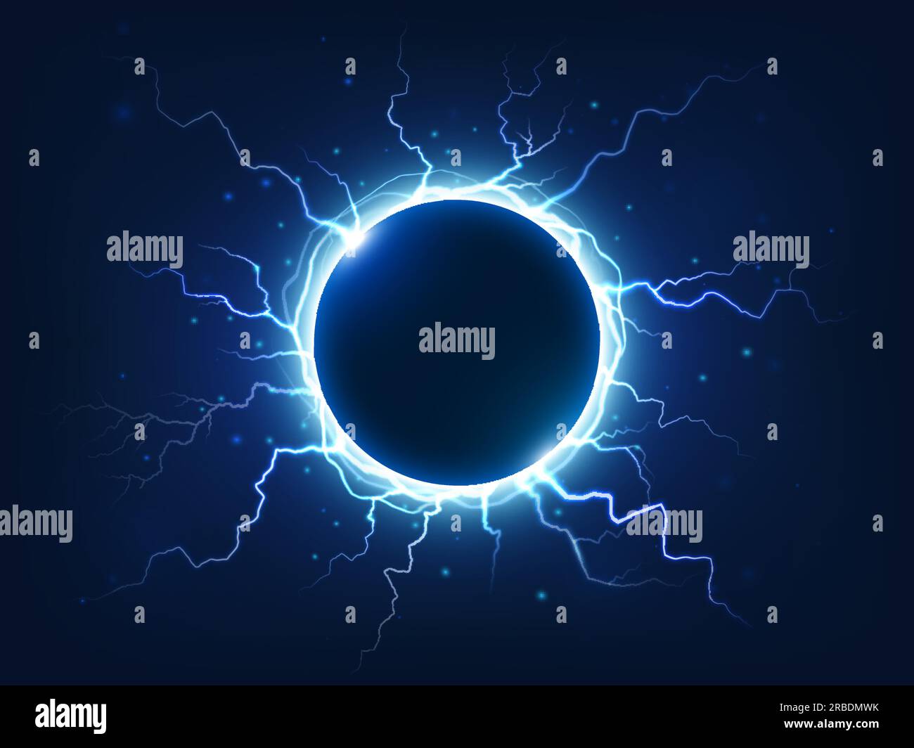 Spectacular electricity thunder shining spark and lightning surround