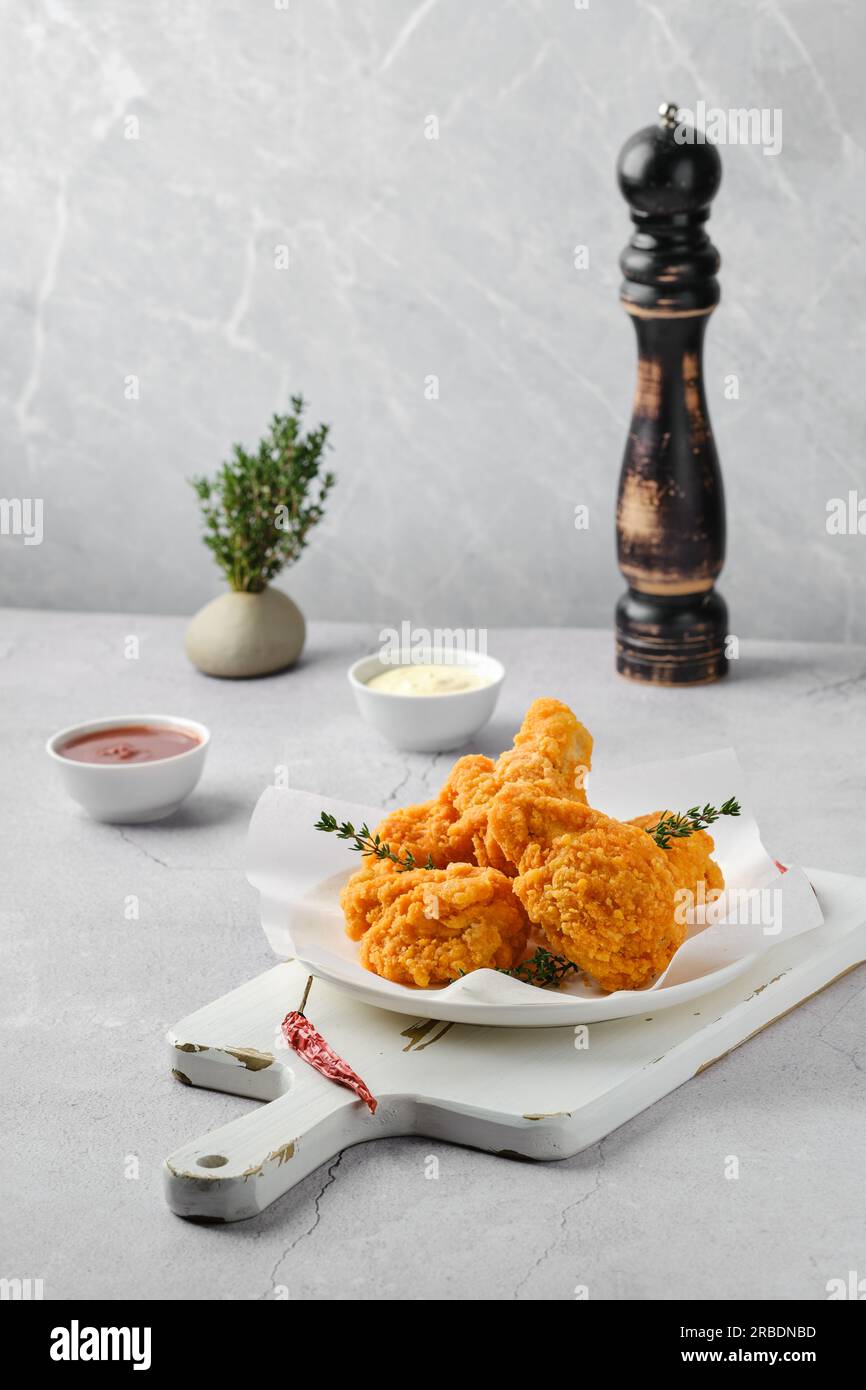 Classic fast food deep fried chicken in breading Stock Photo Alamy