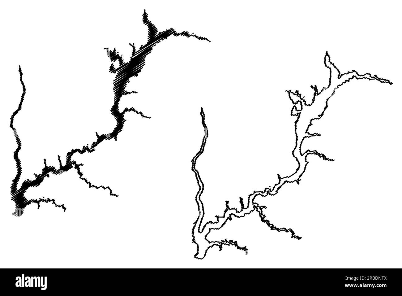 Navajo vector outline map hi res - Lake Navajo Reservoir United States Of America North America Us Usa New Mexico And Colorado Map Vector Illustration Scribble Sketch Navajo Dam 2RBDNTX 