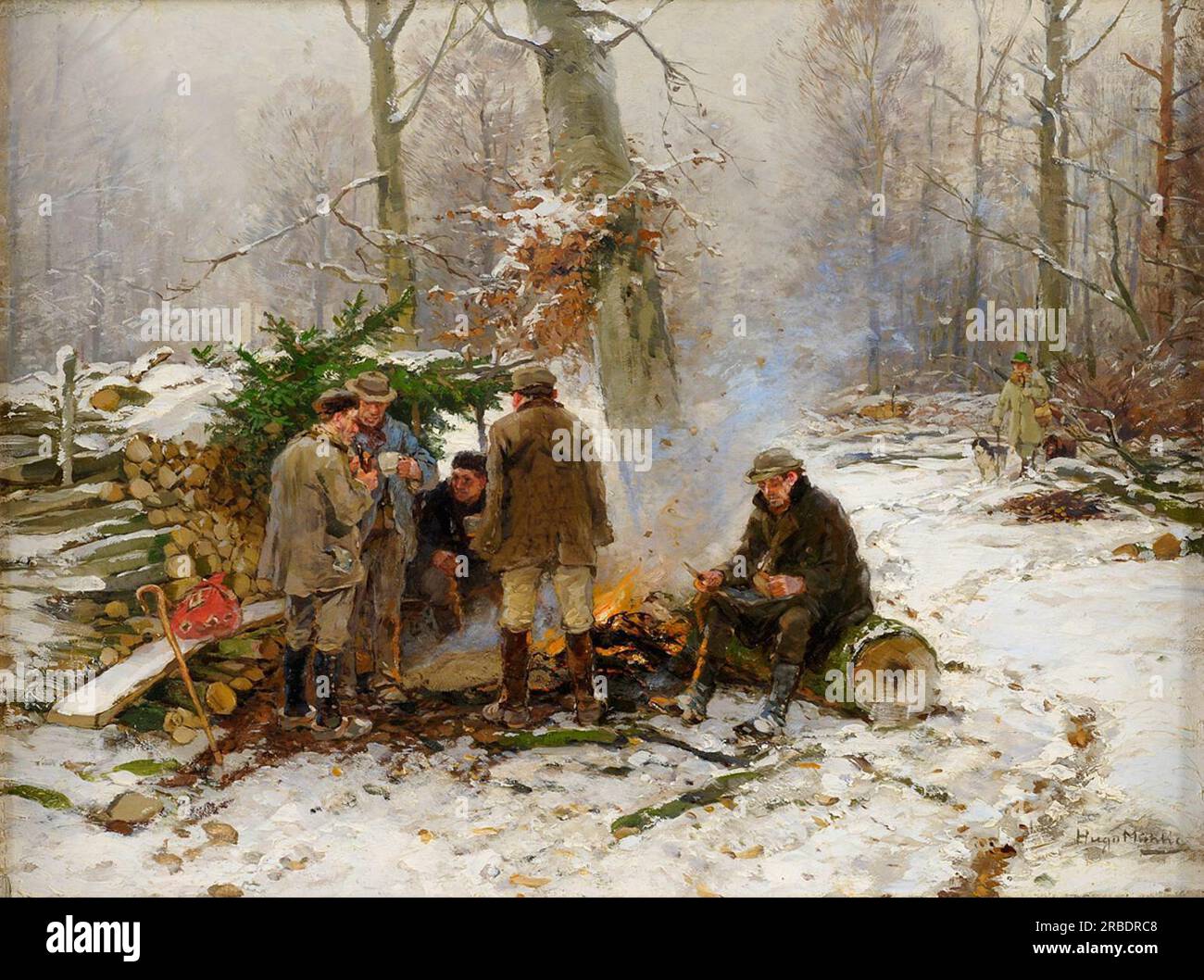 The hunting breakfast by Hugo Mühlig Stock Photo Alamy