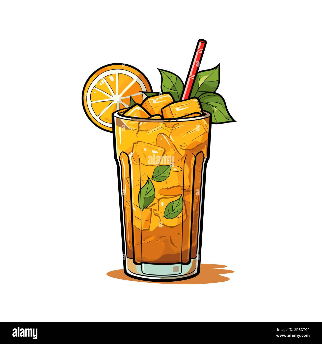 Long Island Iced Tea cocktail illustration. Alcoholic cocktails hand drawn  vector illu…