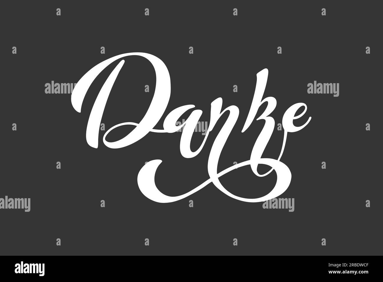 The inscription danke, german language Modern brush calligraphy. Hand drawn design elements. Logos and emblems for invitation, greeting card, t-shirt. Stock Vector