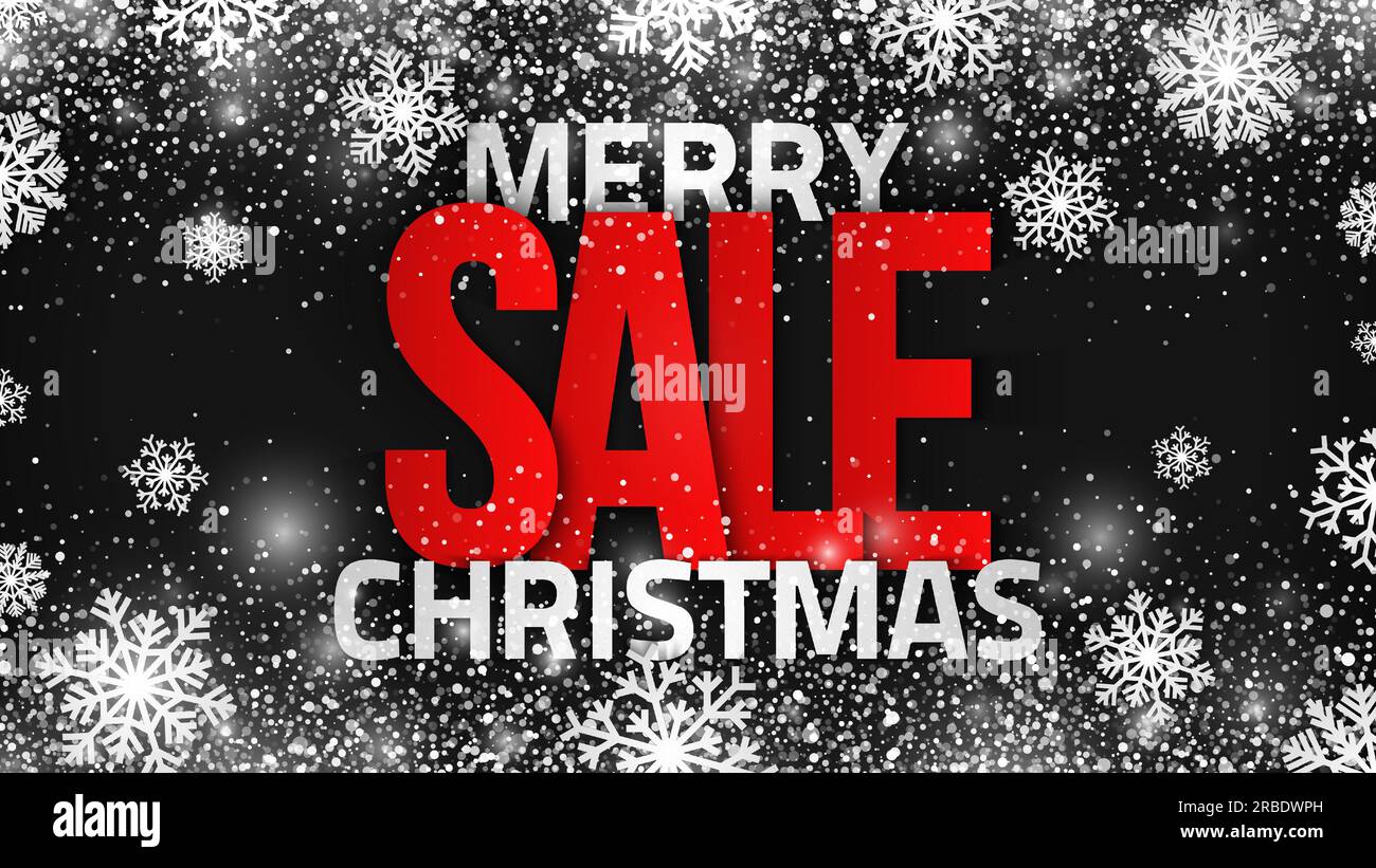 Merry Christmas Sale 3D Text Abstract Background With Decorative