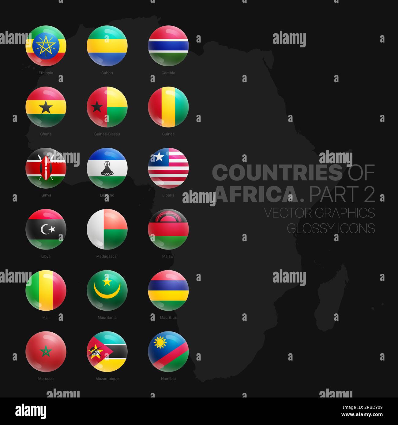 Set Of Flags Of All African Countries Stock Vector Il 2352