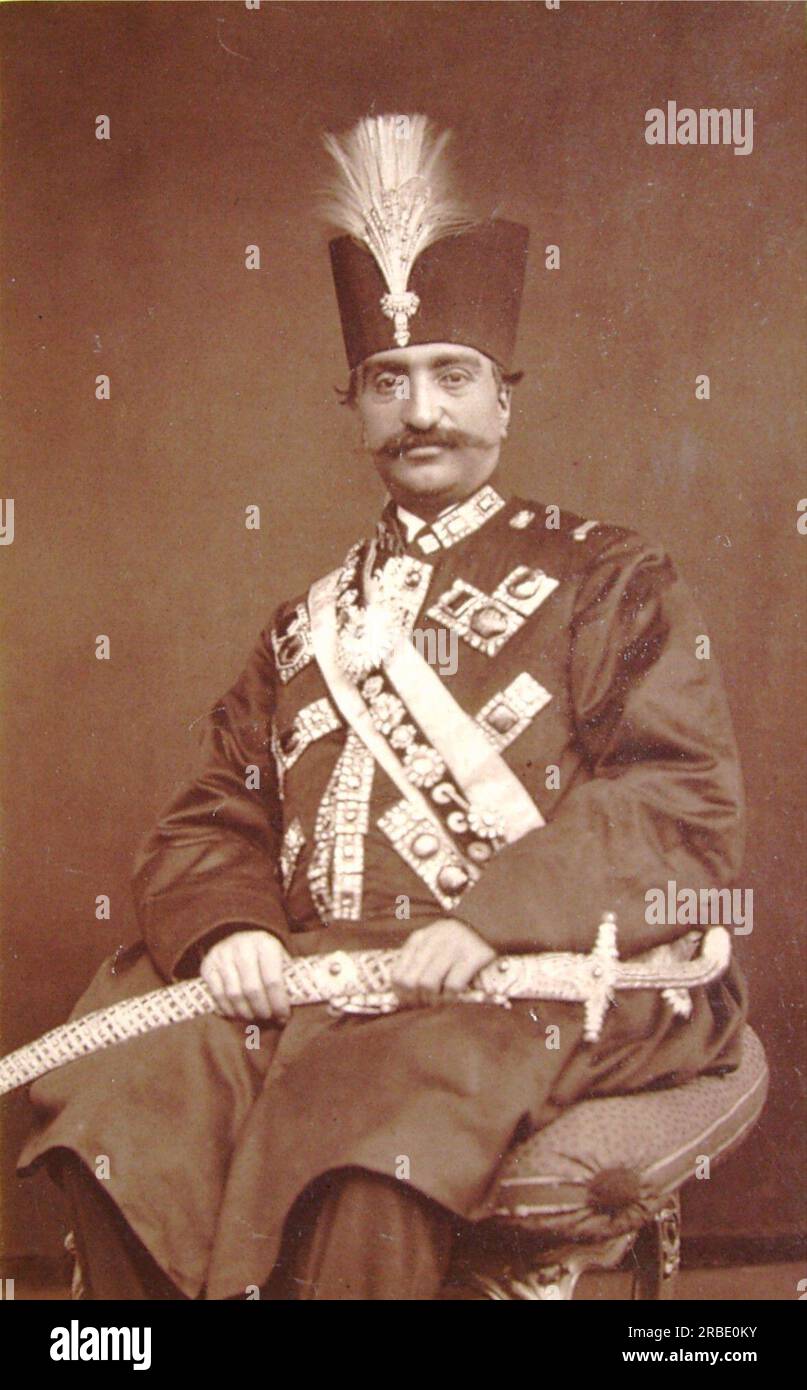 Naser AlDin Shah Qajar, Shah from Persia by Felix Nadar Stock Photo Alamy