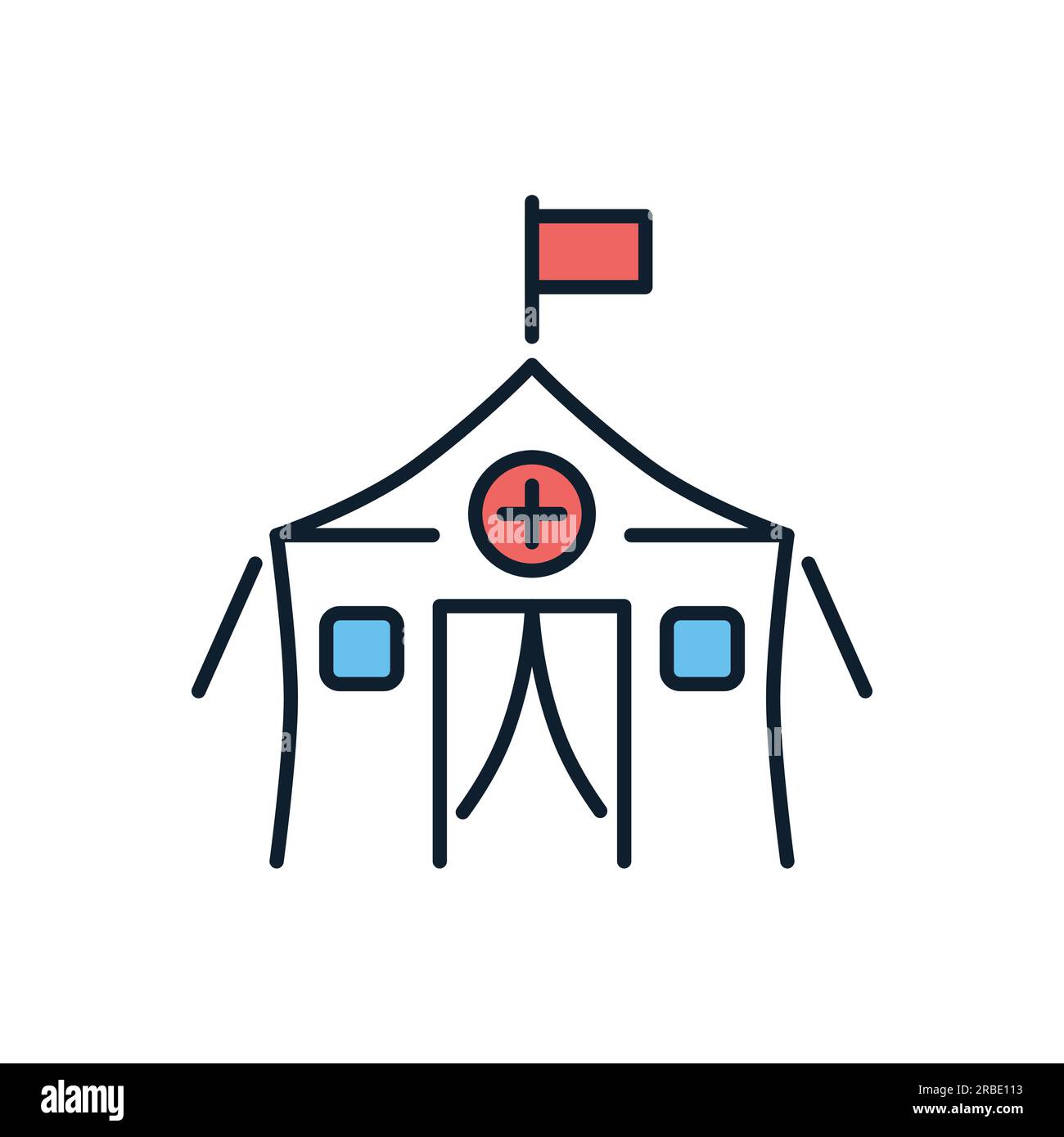 Medical tent related vector icon. Medical tent sign. Isolated on white ...