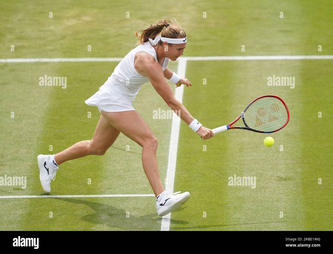 Marie Bouzkova in action against Marketa Vondrousova (not pictured) on
