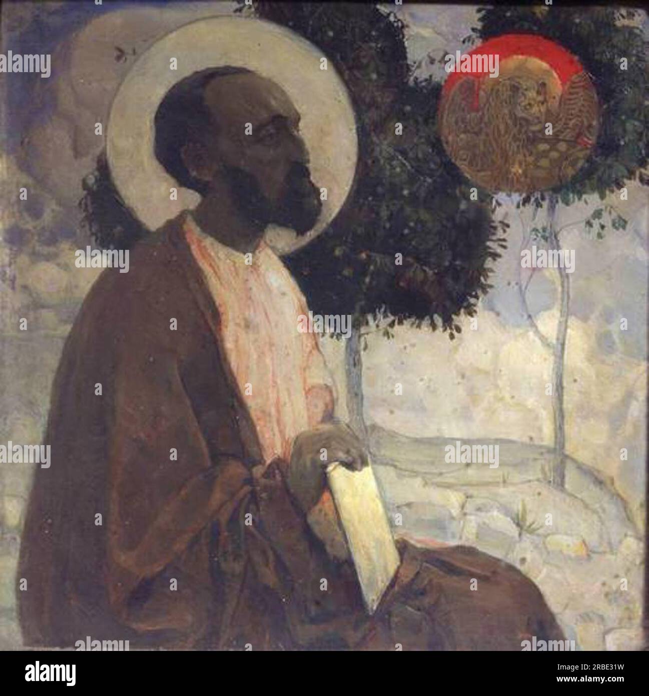 St mark the apostle 1909 by mikhail nesterov stock photo alamy