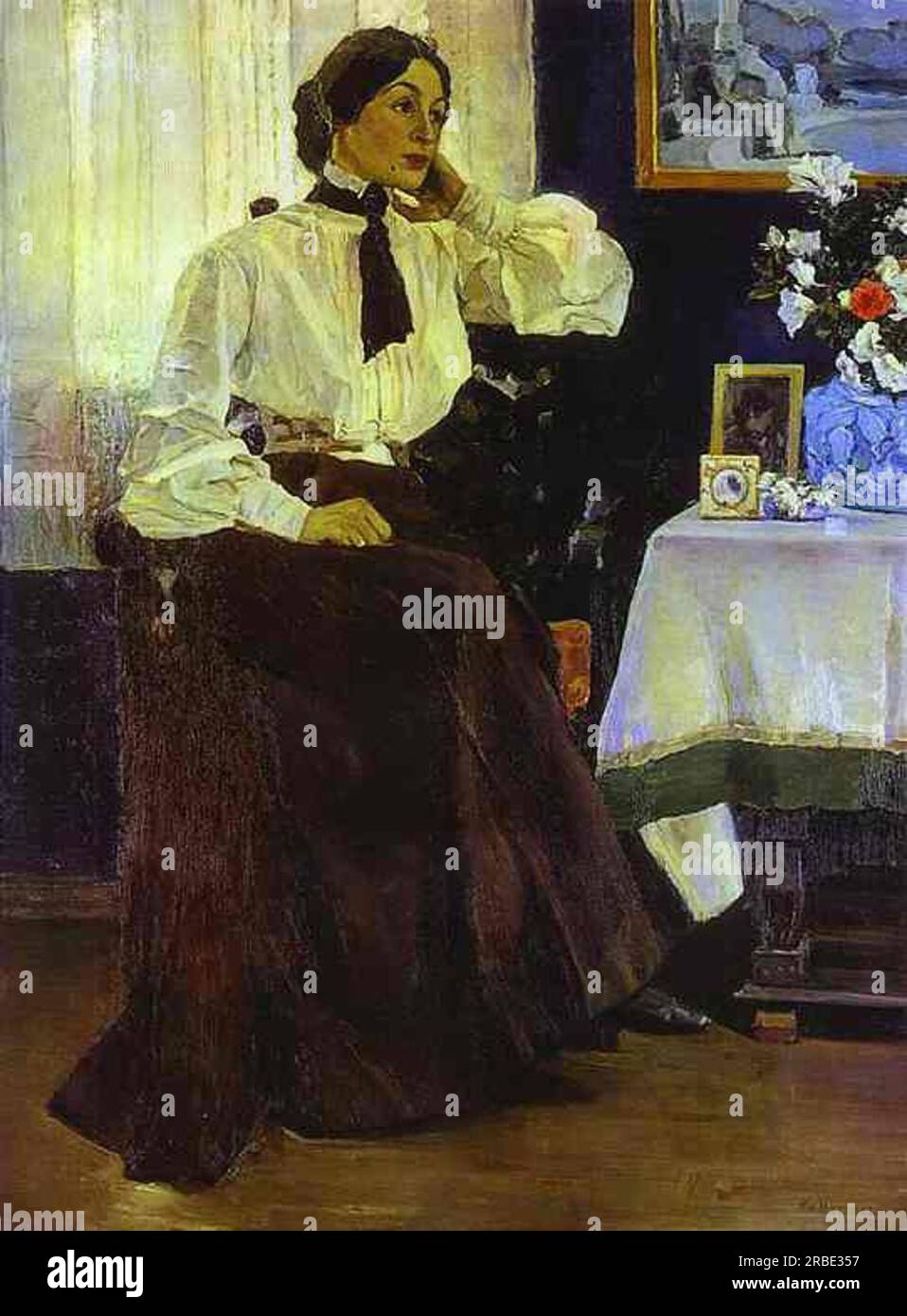 Portrait of Ekaterina Nesterova 1905 by Mikhail Nesterov Stock Photo ...