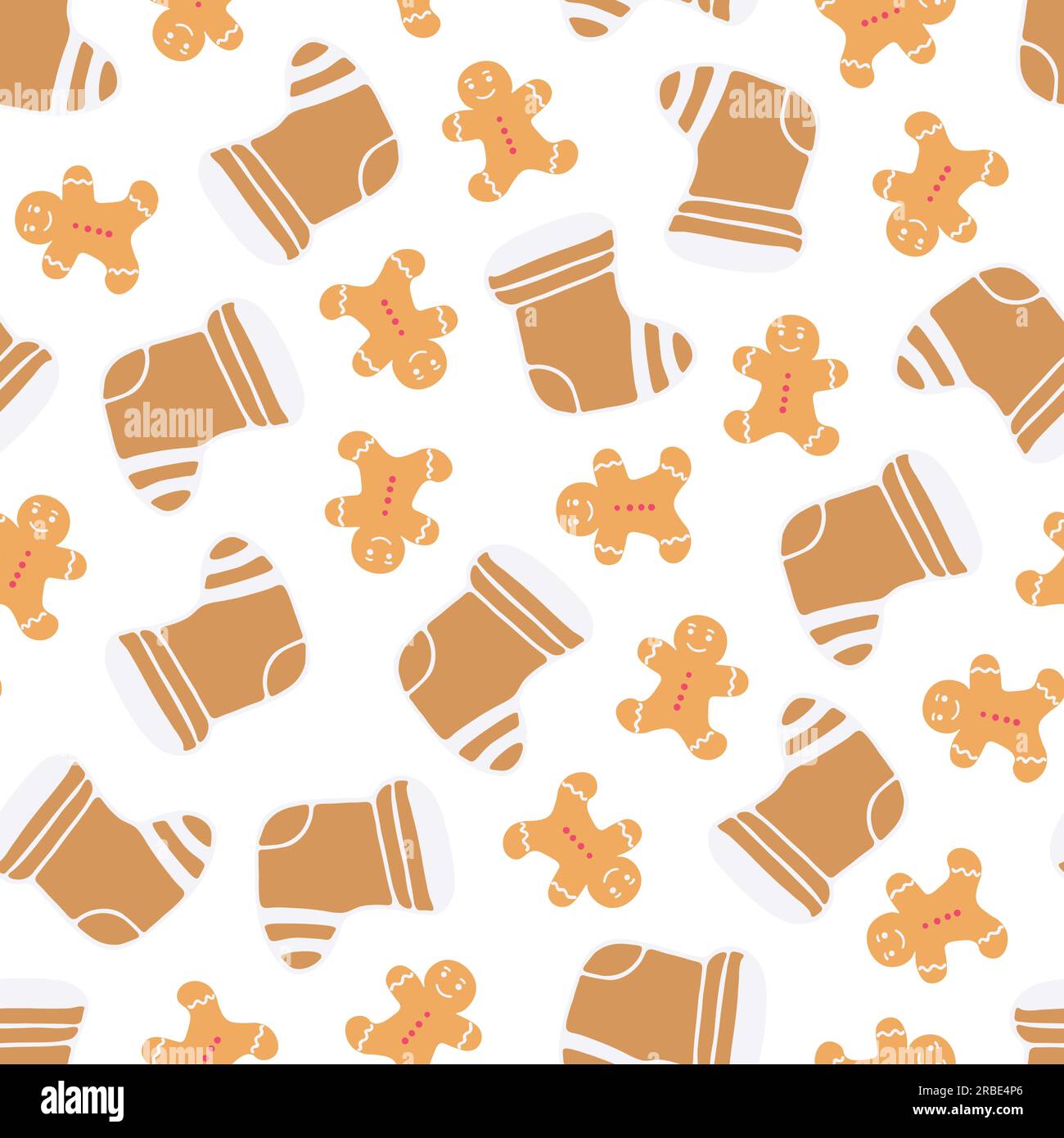 Vector seamless cute pattern with christmas cookies. Repeatable holiday ...