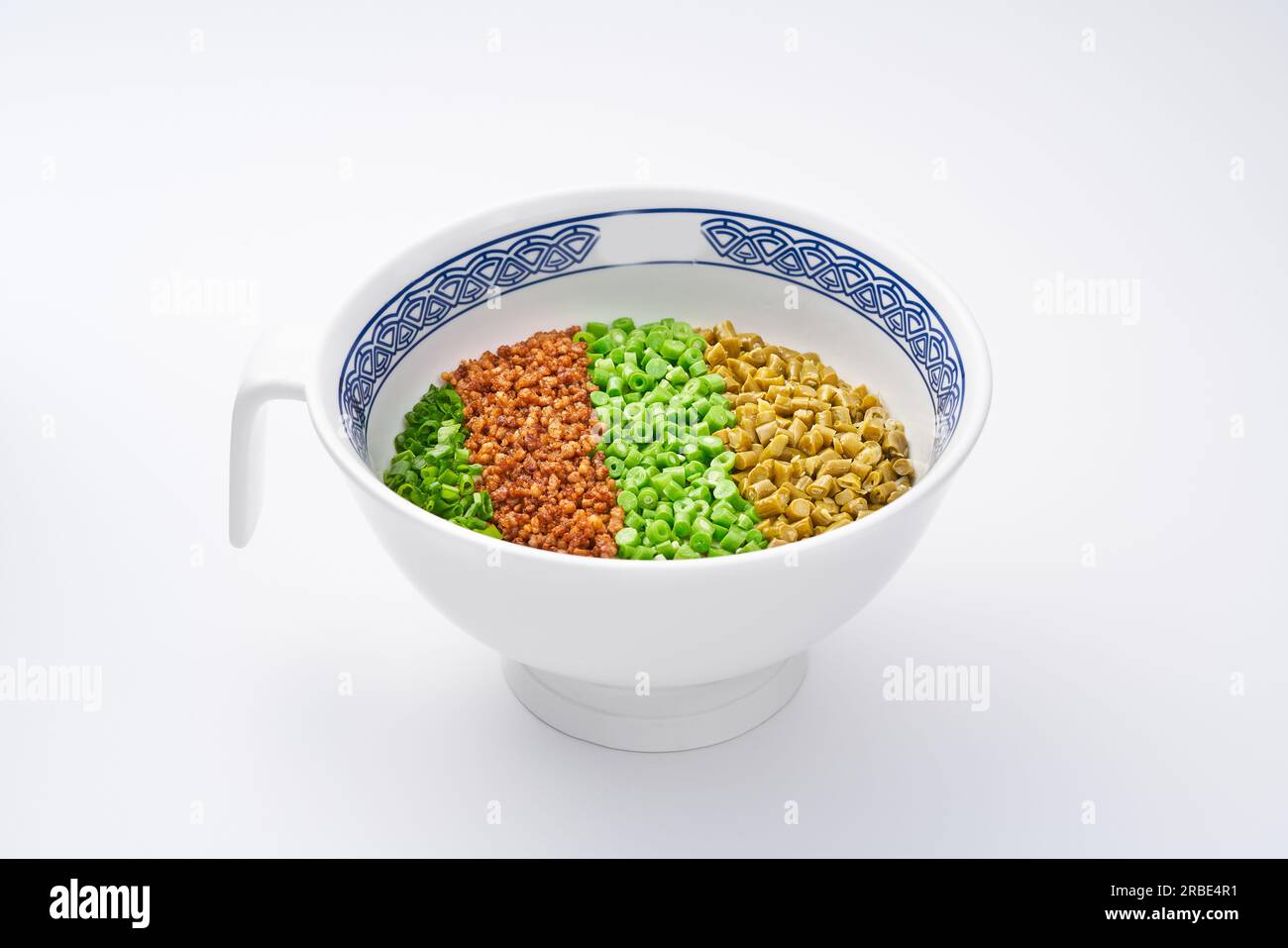 Zhajiangmian, (Chinese dish of ground pork over wheat noodles) Isolated