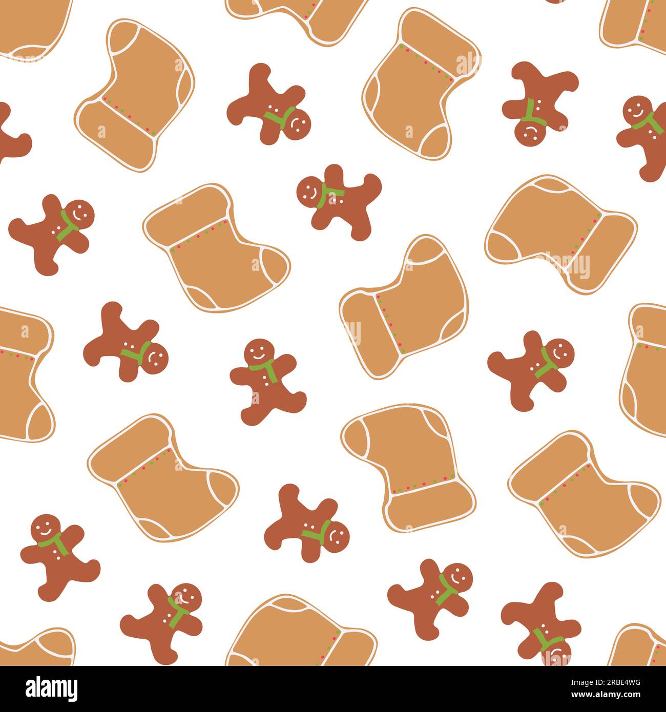 Vector seamless cute pattern with christmas cookies. Repeatable holiday ...