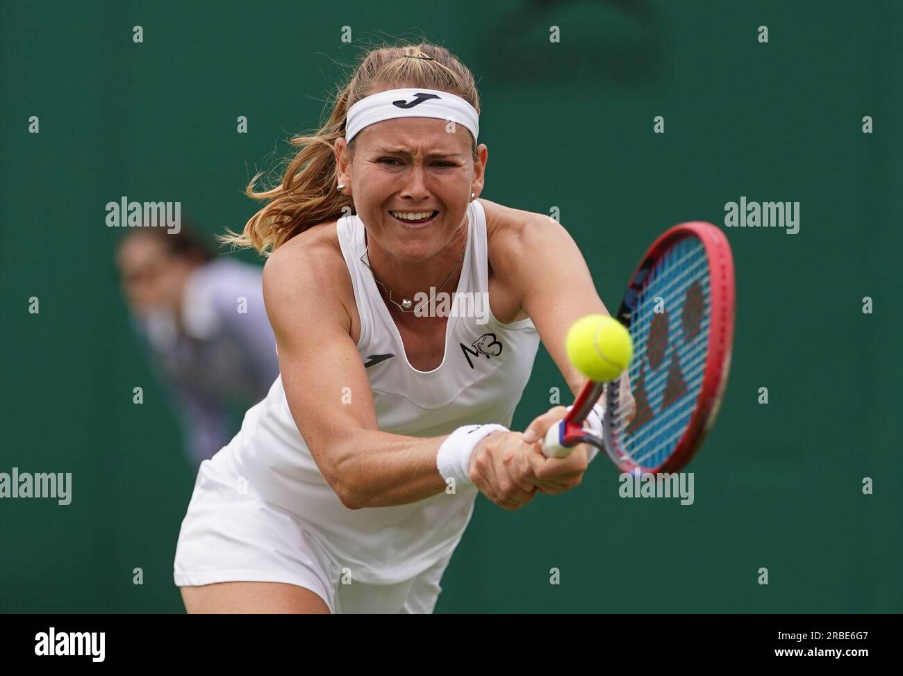 Marie Bouzkova in action against Marketa Vondrousova (not pictured) on