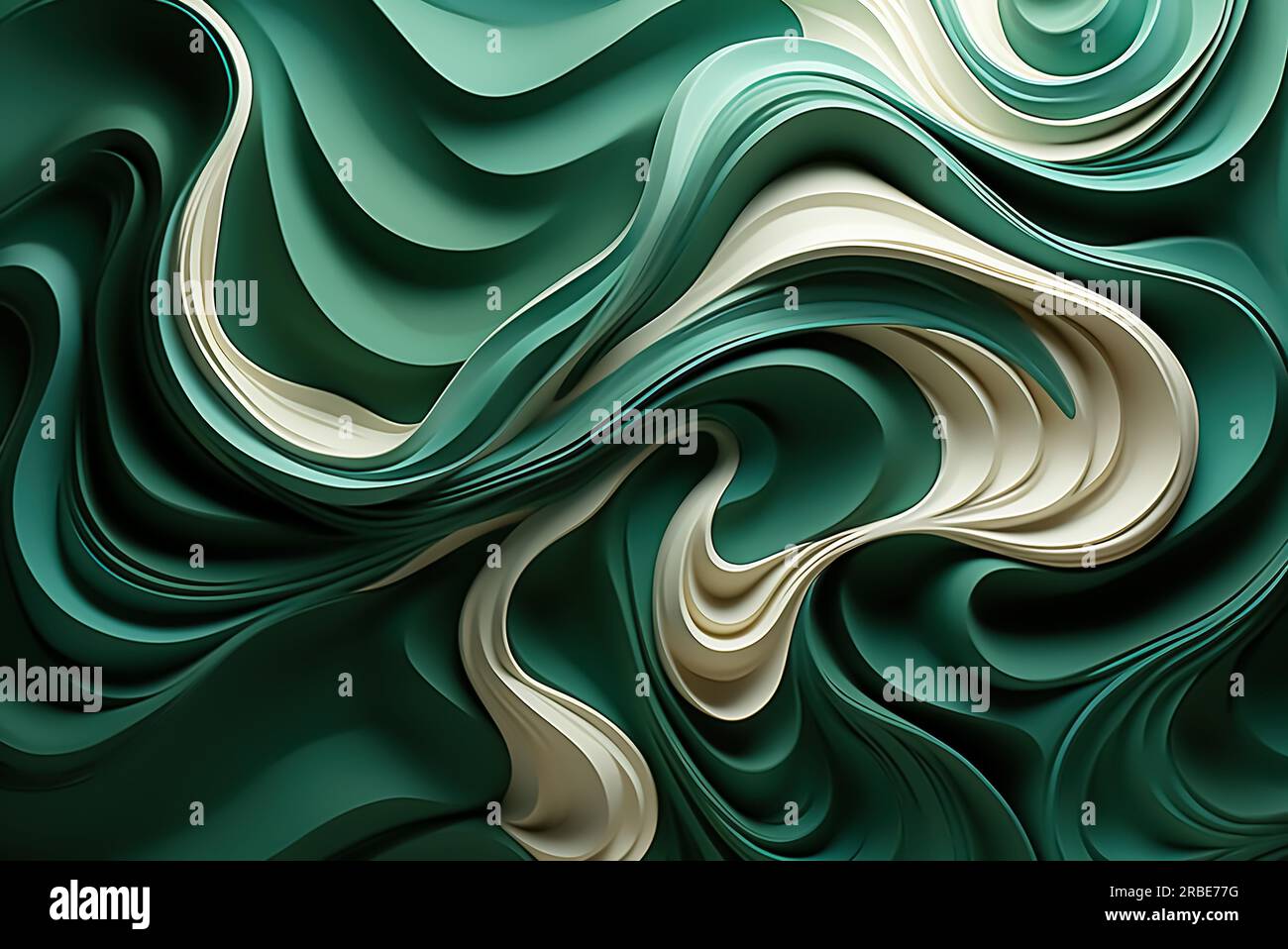 Modern abstract background with green wavy lines Stock Photo - Alamy
