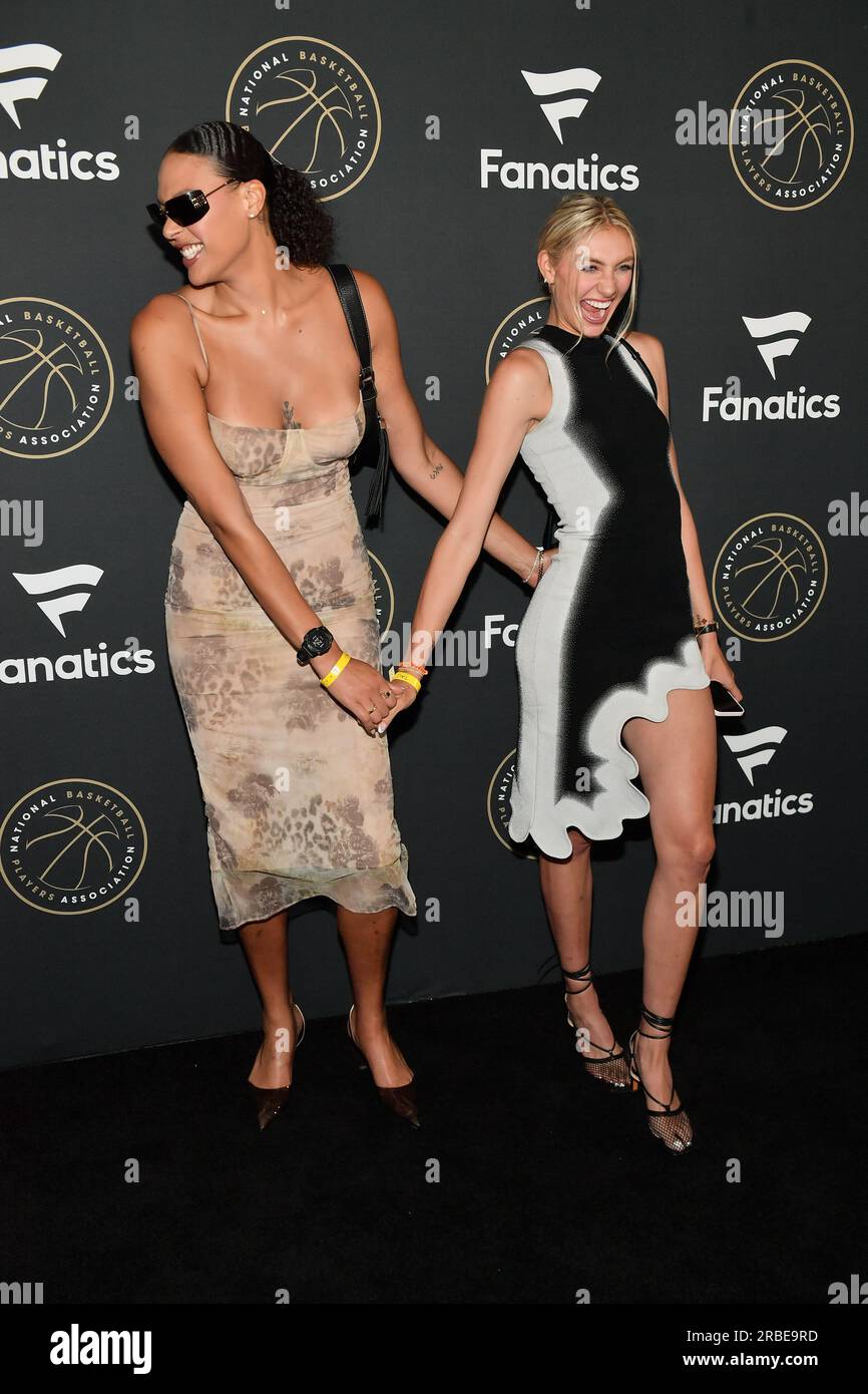 Las Vegas, USA. 09th July, 2023. Liz Cambage (L) and Cameron Brink