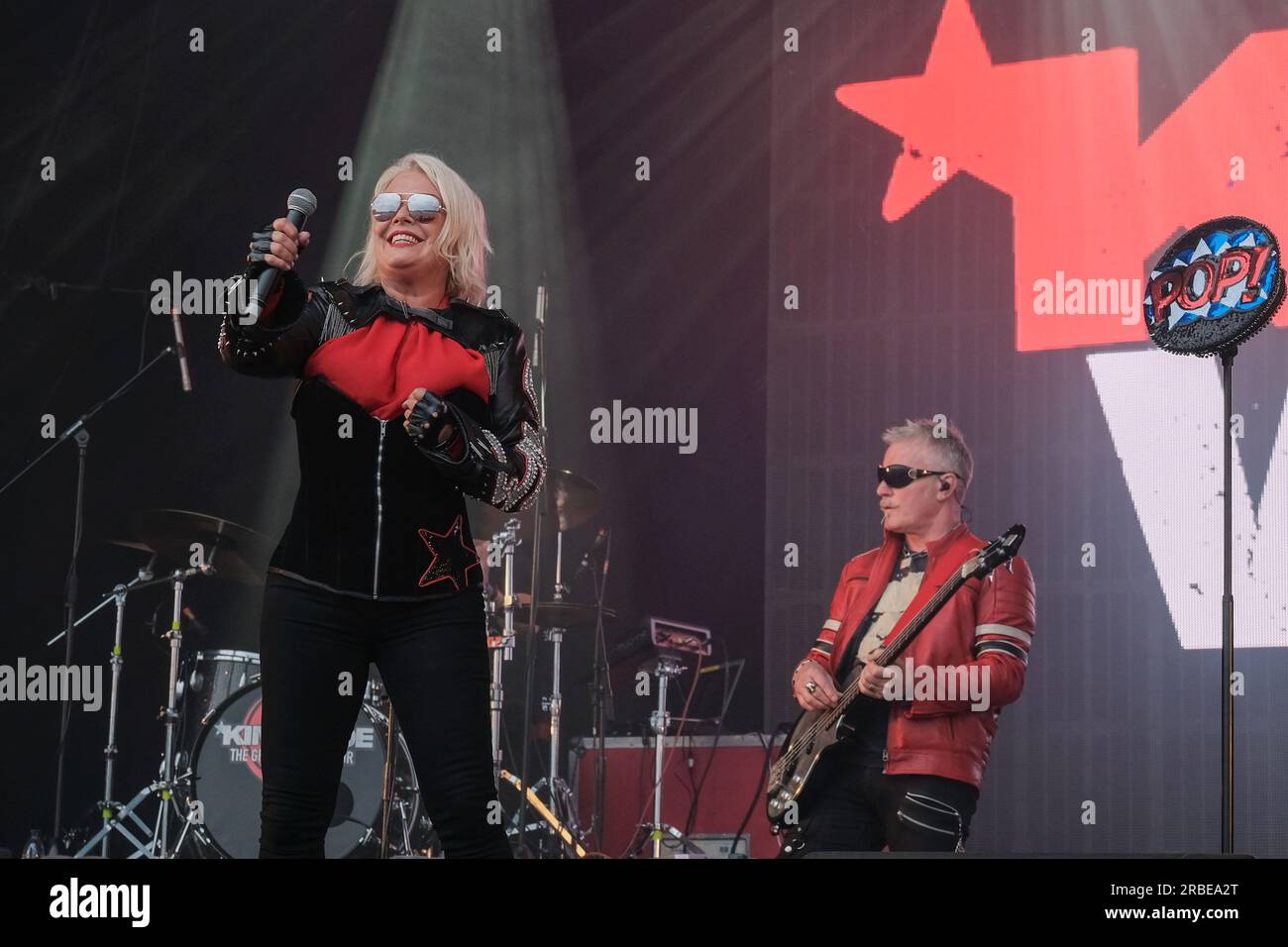 Southampton, UK. 08th July, 2023. English singer-songwriter Kim Wilde born Kim Smith performing live on stage at Let's Rock 80s revival festival in Southampton, Hampshire. (Photo by Dawn Fletcher-Park/SOPA Images/Sipa USA) Credit: Sipa USA/Alamy Live News Stock Photo