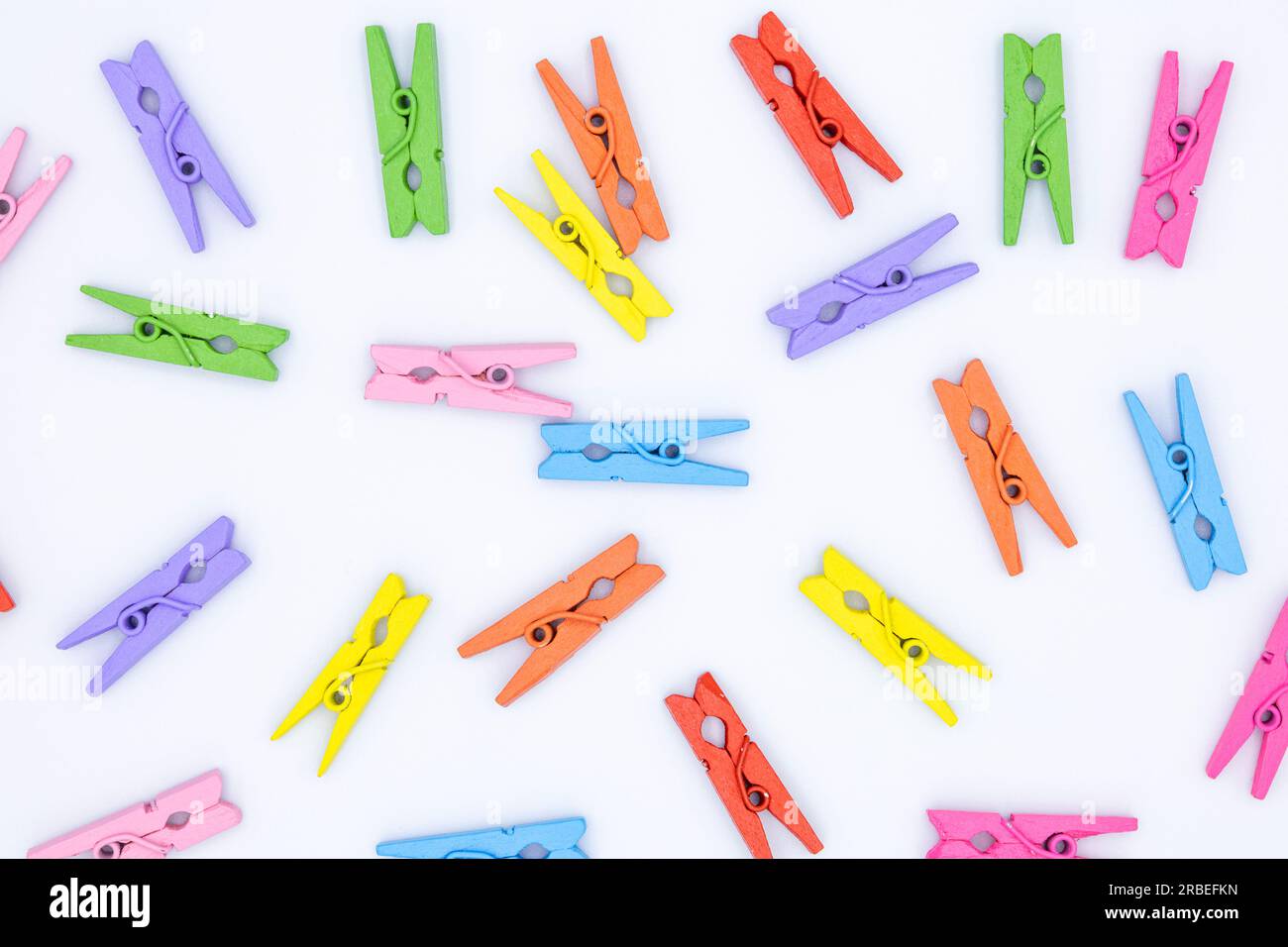 Clothespeg collection. Set of wooden colorful clothespin. Yellow