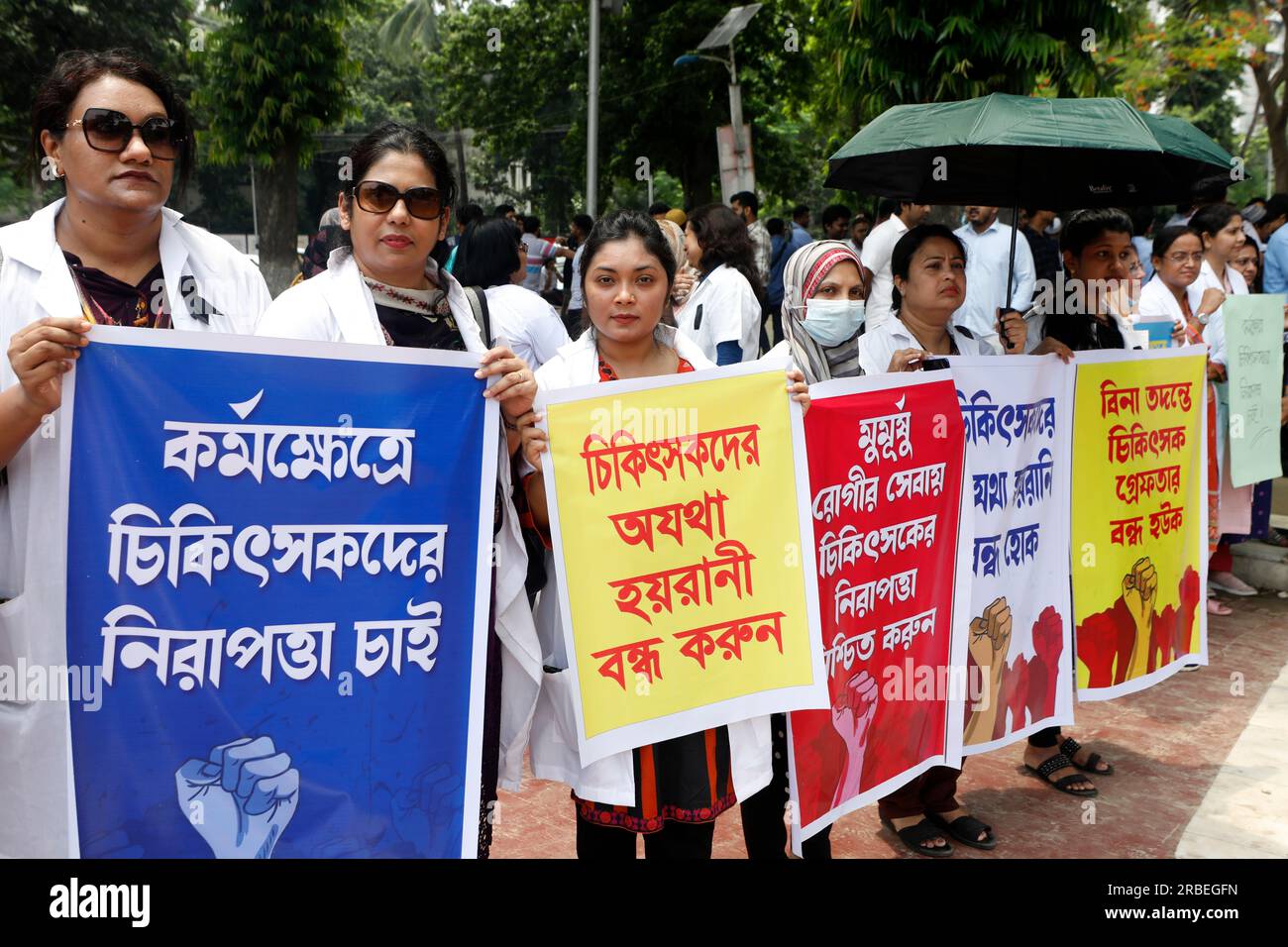 Dhaka, Bangladesh - July 09, 2023: A group of doctors from all levels