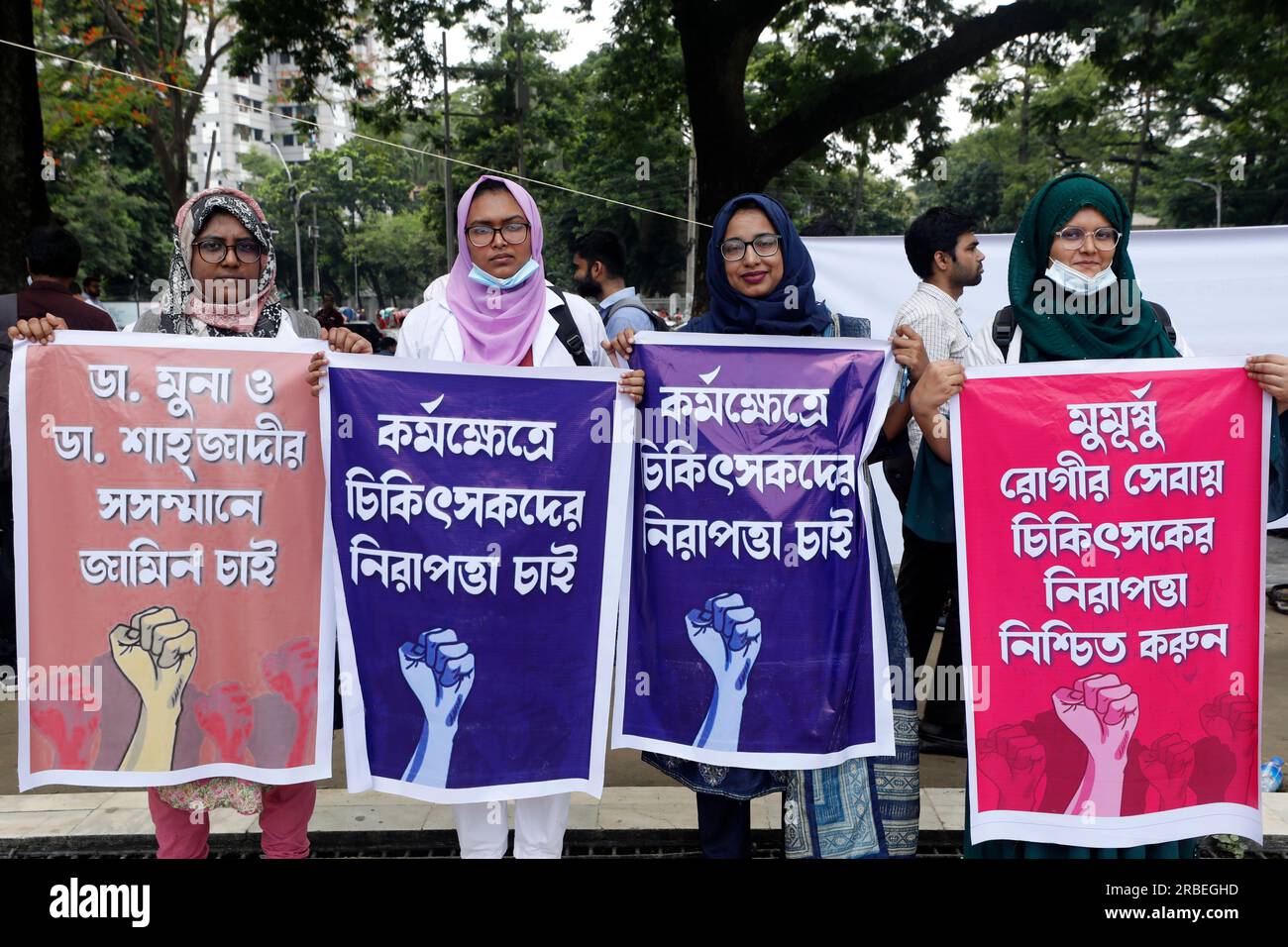 Dhaka, Bangladesh - July 09, 2023: A group of doctors from all levels
