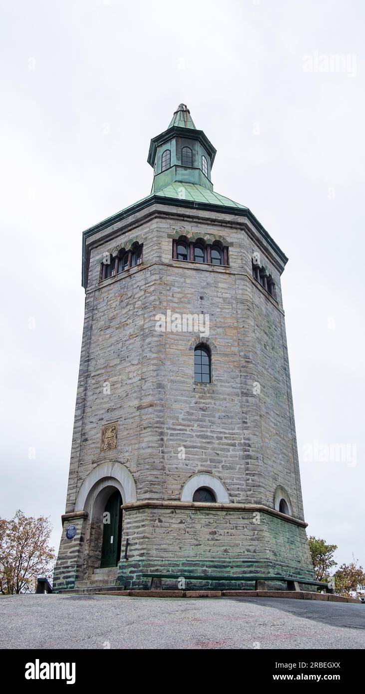 Valberg Fire Watch Tower, a historic landmark, initially built as a defense facility to safeguard the town's residents, now a museum and heritage Stock Photo