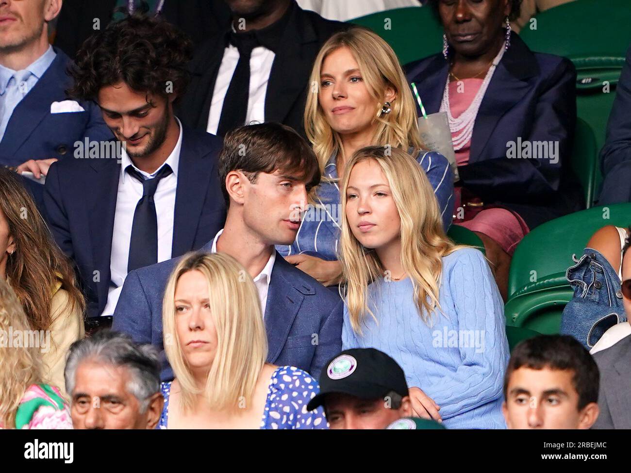 Sienna Miller and Oli Green (back row) and Yoni Helbitz and Lila Moss