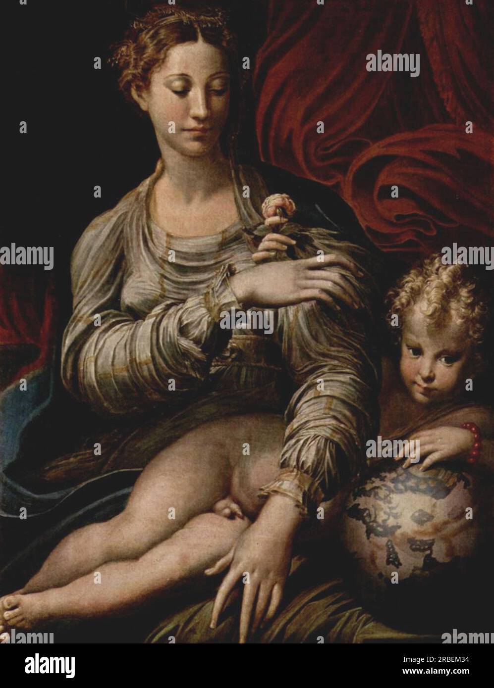 Madonna of the Rose 1530 by Parmigianino Stock Photo
