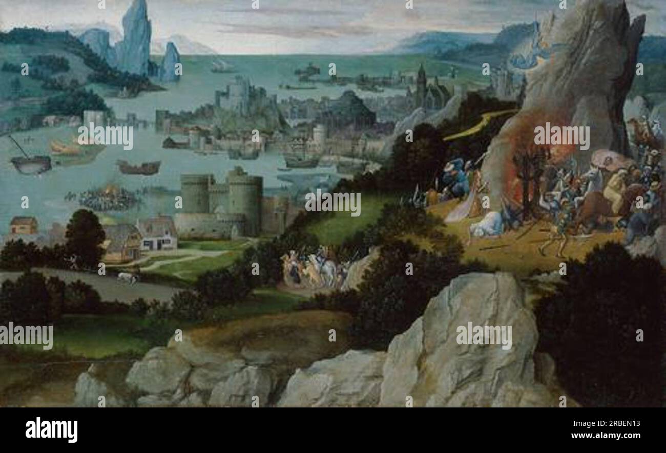 Miracle of St. Catherine 1515 by Joachim Patinir Stock Photo