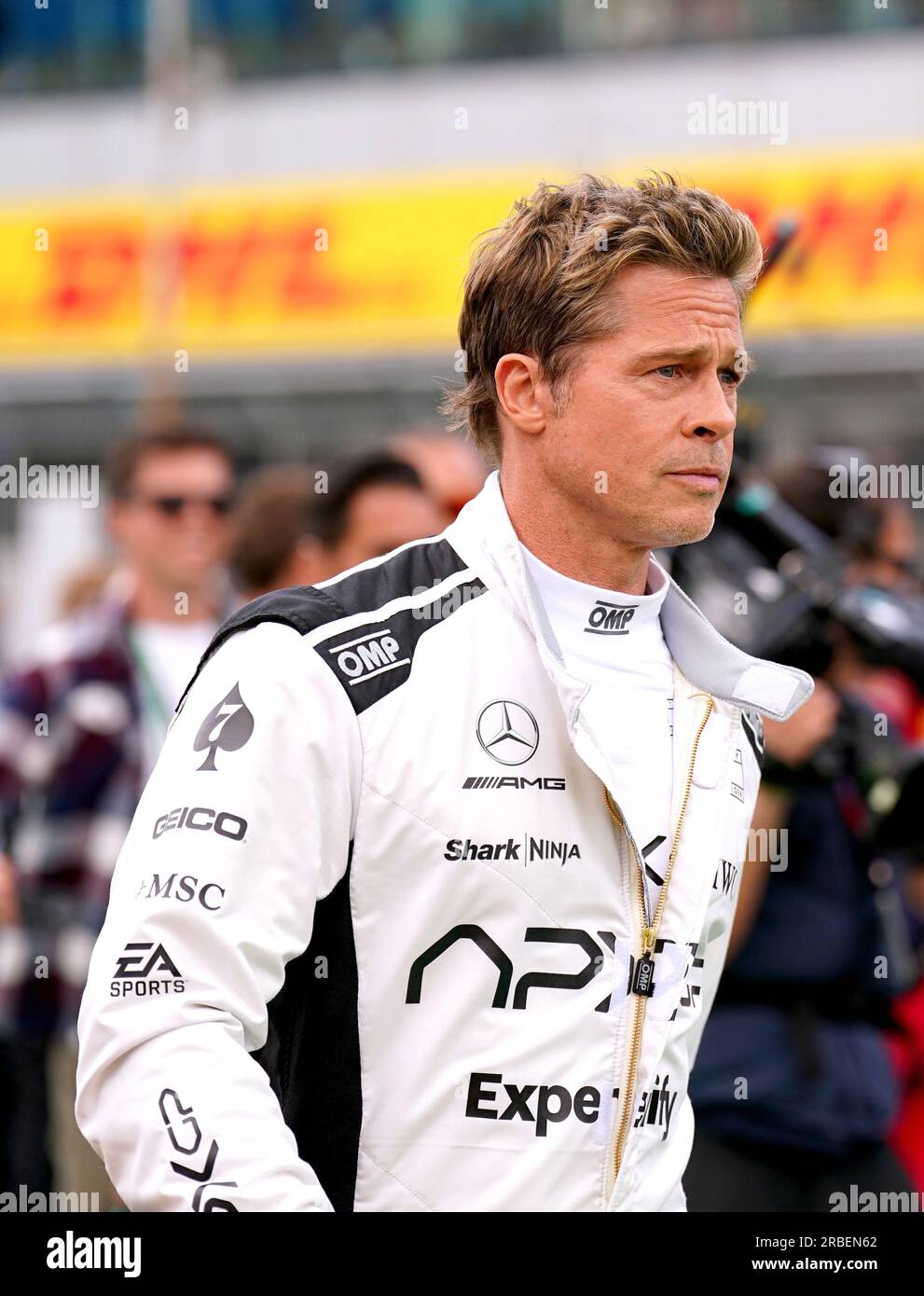 Brad pitt silverstone grand prix 2023 hires stock photography and